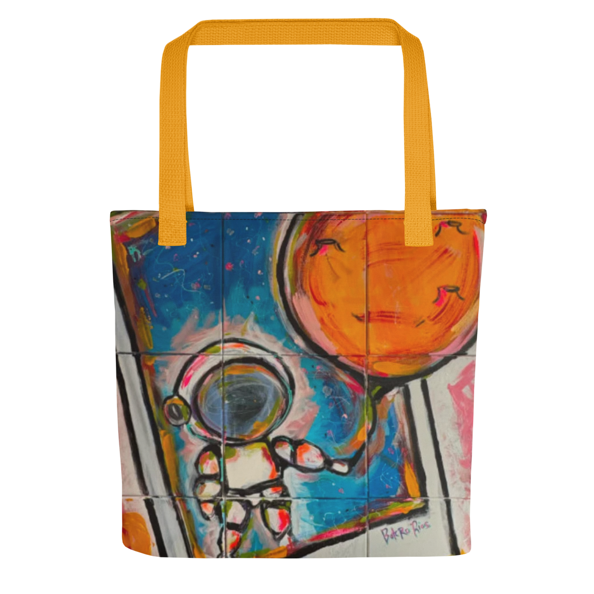 Front view of a Cereal Art tote bag featuring Lazik Universe artwork.