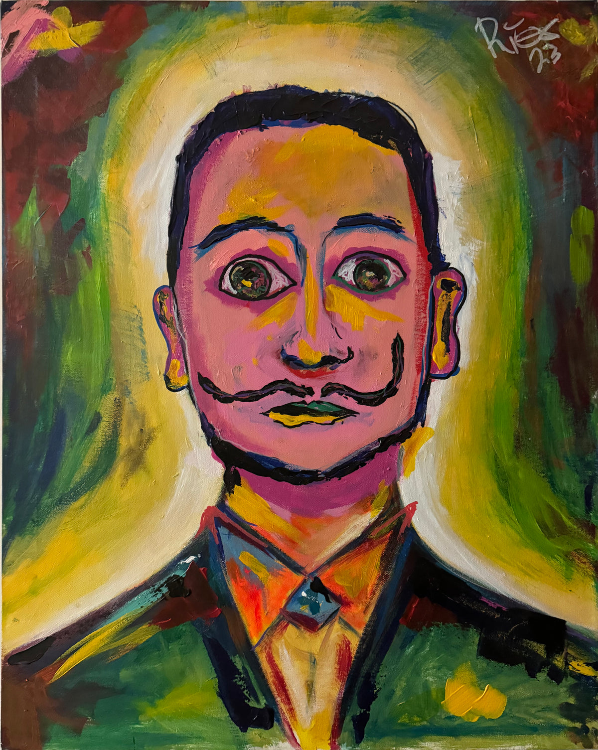 Creative Genius Salvador Dali surreal portrait painting by David Rios