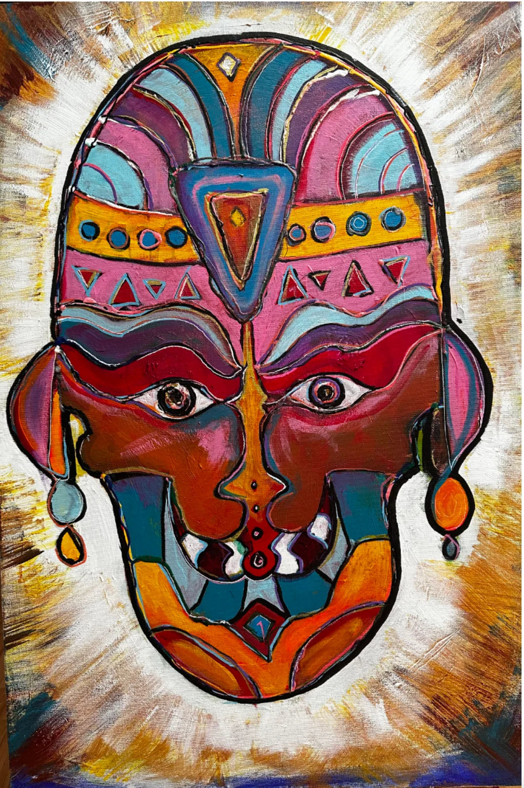 El Chaman symbolic character painting by David Rios