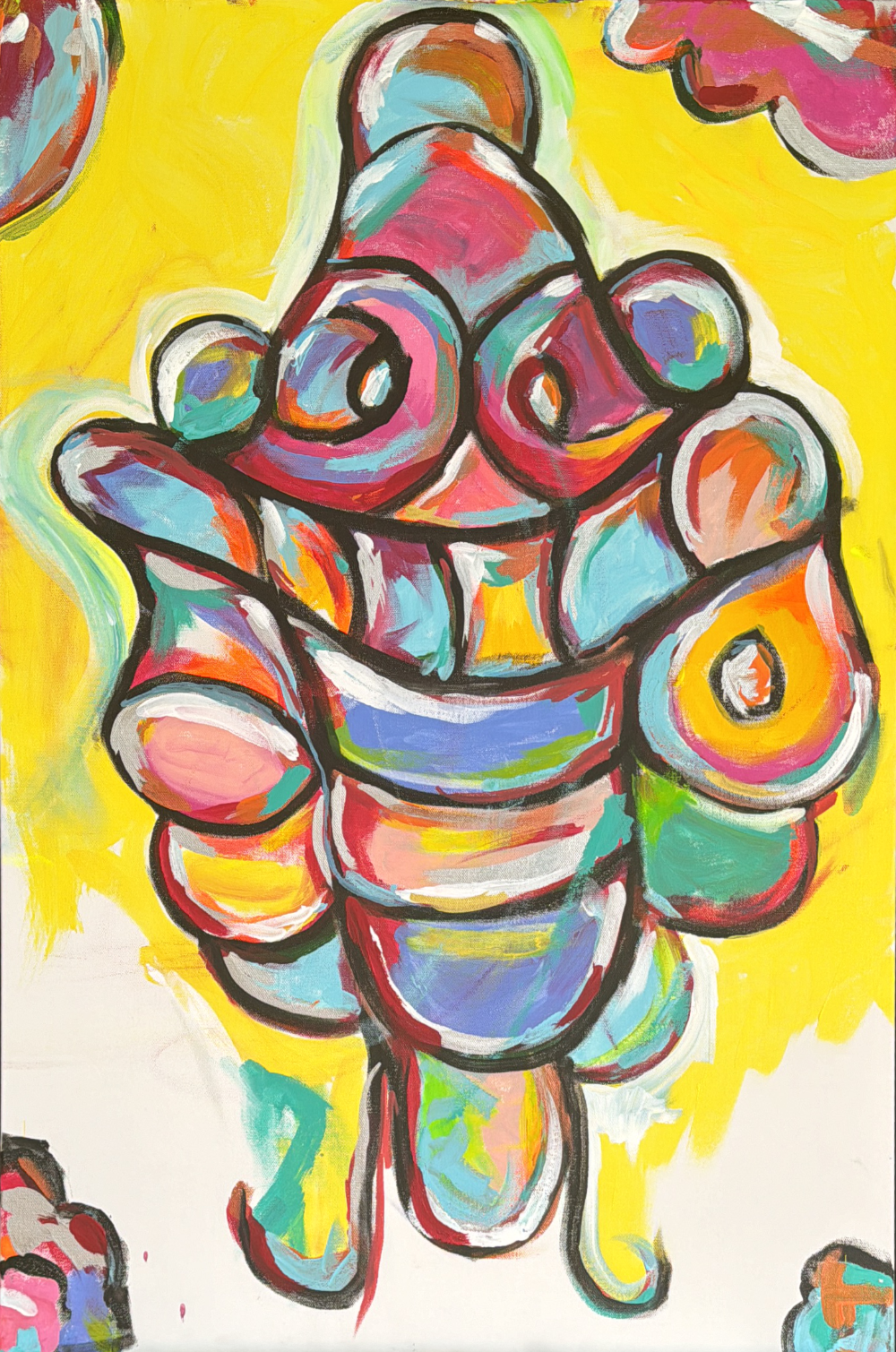 El K-TER Pill colorful surreal character painting by David Rios