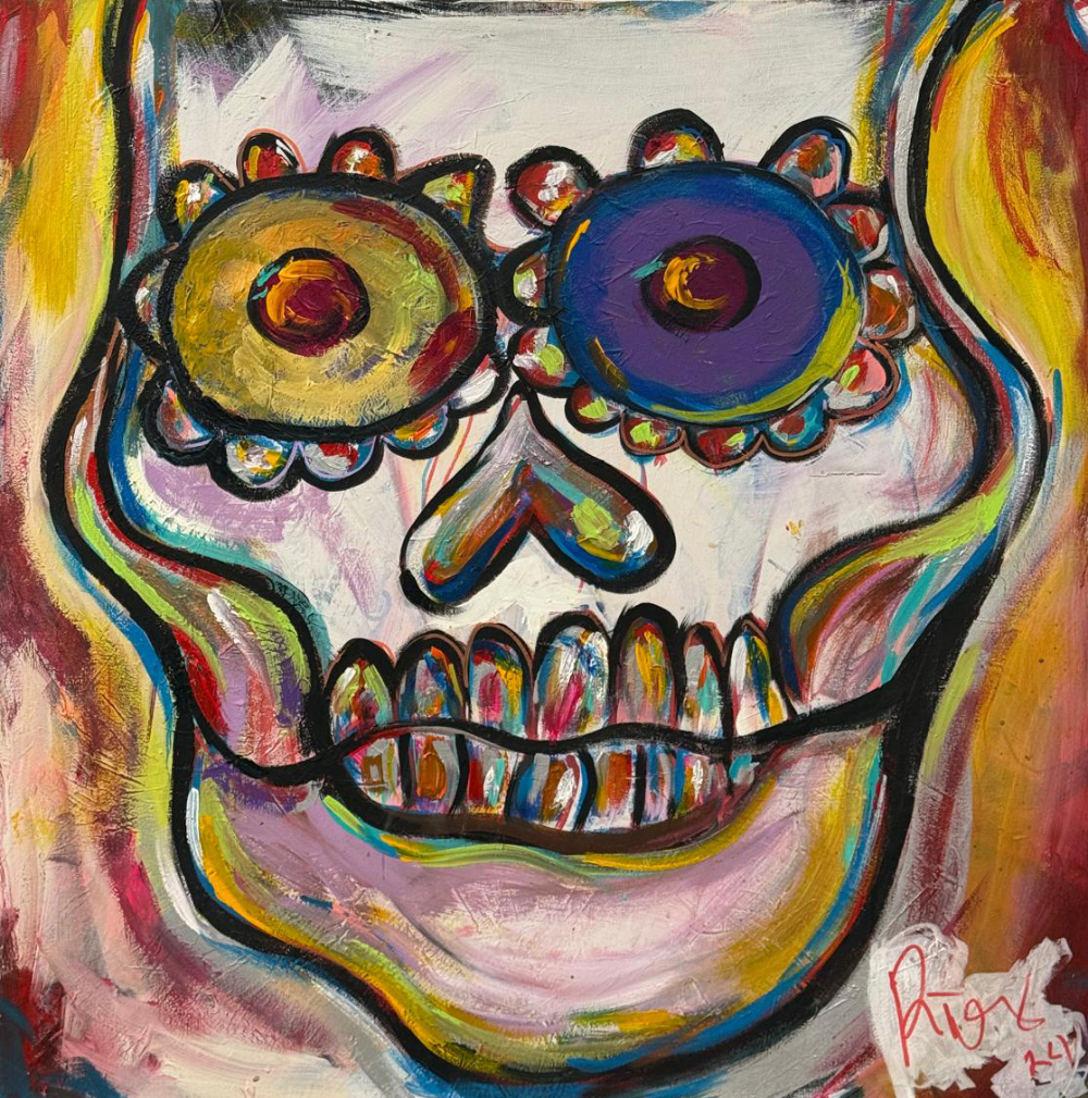 La K-Trina colorful symbolic character painting by David Rios